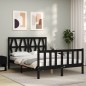 vidaXL Estructura de cama con cabecero madera maciza negro 140x200 cm vidaXL Estructura de cama con cabecero madera maciza negro 140x200 cm
