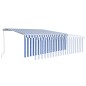 vidaXL Toldo retráctil manual con persiana azul y blanco 4x3 m vidaXL Toldo retráctil manual con persiana azul y blanco 4x3 m