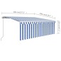 vidaXL Toldo retráctil manual con persiana azul y blanco 4x3 m vidaXL Toldo retráctil manual con persiana azul y blanco 4x3 m