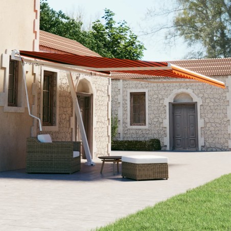 vidaXL Toldo de pie automático naranja y marrón 400x300 cm