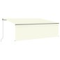vidaXL Toldo manual retráctil con persiana y LED crema 4x3 m vidaXL Toldo manual retráctil con persiana y LED crema 4x3 m