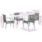 vidaXL Set comedor de jardín 5 piezas con cojines ratán sintético gris vidaXL Set comedor de jardín 5 piezas con cojines ratán sintético gris