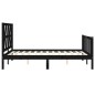 vidaXL Estructura de cama con cabecero madera maciza negro 140x200 cm vidaXL Estructura de cama con cabecero madera maciza negro 140x200 cm