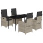 vidaXL Set comedor de jardín 5 pzas cojines ratán sintético gris claro vidaXL Set comedor de jardín 5 pzas cojines ratán sintético gris claro