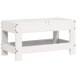 vidaXL Taburete de jardín madera maciza de pino blanco 62x30x32 cm vidaXL Taburete de jardín madera maciza de pino blanco 62x30x32 cm