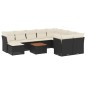vidaXL Set de sofás de jardín 11 pzas y cojines ratán sintético negro vidaXL Set de sofás de jardín 11 pzas y cojines ratán sintético negro