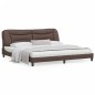 vidaXL Estructura cama con luces LED cuero sintético marrón 200x200 cm vidaXL Estructura cama con luces LED cuero sintético marrón 200x200 cm