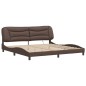 vidaXL Estructura cama con luces LED cuero sintético marrón 200x200 cm vidaXL Estructura cama con luces LED cuero sintético marrón 200x200 cm