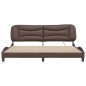vidaXL Estructura cama con luces LED cuero sintético marrón 200x200 cm vidaXL Estructura cama con luces LED cuero sintético marrón 200x200 cm