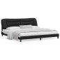 vidaXL Estructura cama con LED cuero sintético negro blanco 200x200 cm vidaXL Estructura cama con LED cuero sintético negro blanco 200x200 cm