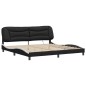 vidaXL Estructura cama con LED cuero sintético negro blanco 200x200 cm vidaXL Estructura cama con LED cuero sintético negro blanco 200x200 cm
