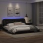 vidaXL Estructura cama con LED cuero sintético negro blanco 200x200 cm vidaXL Estructura cama con LED cuero sintético negro blanco 200x200 cm