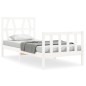 vidaXL Estructura de cama individual con cabecero madera maciza blanco vidaXL Estructura de cama individual con cabecero madera maciza blanco