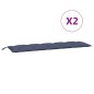 vidaXL Cojines banco jardín 2 uds tela Oxford azul marino 180x50x7 cm vidaXL Cojines banco jardín 2 uds tela Oxford azul marino 180x50x7 cm