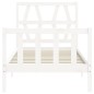 vidaXL Estructura de cama individual con cabecero madera maciza blanco vidaXL Estructura de cama individual con cabecero madera maciza blanco
