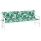 vidaXL Cojines banco jardín 2 uds tela estampado de hojas 200x50x7 cm vidaXL Cojines banco jardín 2 uds tela estampado de hojas 200x50x7 cm