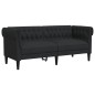 vidaXL Sofá Chesterfield de 2 plazas tela negro vidaXL Sofá Chesterfield de 2 plazas tela negro