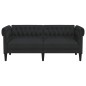 vidaXL Sofá Chesterfield de 2 plazas tela negro vidaXL Sofá Chesterfield de 2 plazas tela negro