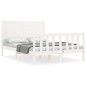 vidaXL Estructura de cama con cabecero madera maciza blanco 140x190 cm vidaXL Estructura de cama con cabecero madera maciza blanco 140x190 cm