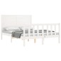 vidaXL Estructura de cama con cabecero madera maciza blanco 140x190 cm vidaXL Estructura de cama con cabecero madera maciza blanco 140x190 cm