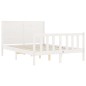 vidaXL Estructura de cama con cabecero madera maciza blanco 140x190 cm vidaXL Estructura de cama con cabecero madera maciza blanco 140x190 cm