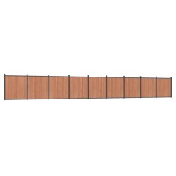 vidaXL Panel de valla WPC marrón 1564x186 cm