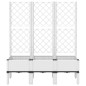 vidaXL Jardinera con enrejado PP blanco 120x40x142 cm