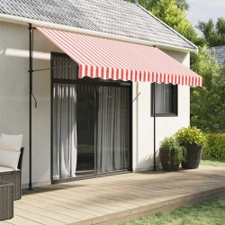 vidaXL Tela de repuesto de toldo rayas rojas y blancas 3x2,5 m