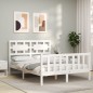 vidaXL Estructura de cama con cabecero madera maciza blanco 120x200 cm vidaXL Estructura de cama con cabecero madera maciza blanco 120x200 cm