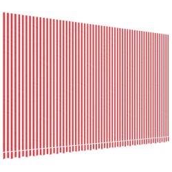 vidaXL Tela de repuesto de toldo rayas rojas y blancas 6x3,5 m