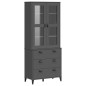 vidaXL Aparador alto VIKEN madera de pino gris antracita 80x40x190 cm vidaXL Aparador alto VIKEN madera de pino gris antracita 80x40x190 cm