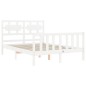 vidaXL Estructura de cama con cabecero madera maciza blanco 120x200 cm vidaXL Estructura de cama con cabecero madera maciza blanco 120x200 cm