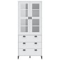 vidaXL Aparador alto VIKEN madera maciza de pino blanco 80x40x190 cm