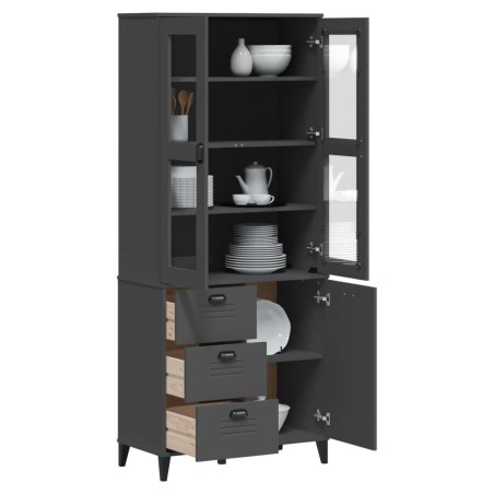 vidaXL Aparador alto VIKEN madera de pino gris antracita 80x40x190 cm