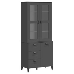 vidaXL Aparador alto VIKEN madera de pino gris antracita 80x40x190 cm