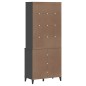 vidaXL Aparador alto VIKEN madera de pino gris antracita 80x40x190 cm