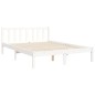 vidaXL Estructura de cama con cabecero madera maciza blanco 120x200 cm vidaXL Estructura de cama con cabecero madera maciza blanco 120x200 cm