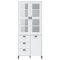 vidaXL Aparador alto VIKEN madera maciza de pino blanco 80x40x190 cm vidaXL Aparador alto VIKEN madera maciza de pino blanco 80x40x190 cm