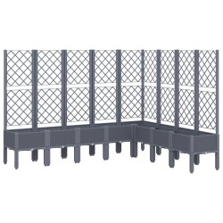 vidaXL Jardinera con enrejado PP gris 200x160x142 cm