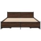 vidaXL Cama con cajones madera de ingeniería marrón roble 120x200 cm vidaXL Cama con cajones madera de ingeniería marrón roble 120x200 cm