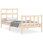 vidaXL Estructura de cama individual con cabecero madera maciza