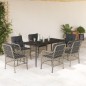 vidaXL Set comedor jardín 7 pzas y cojines ratán sintético gris claro vidaXL Set comedor jardín 7 pzas y cojines ratán sintético gris claro