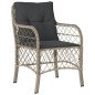 vidaXL Set comedor jardín 7 pzas y cojines ratán sintético gris claro vidaXL Set comedor jardín 7 pzas y cojines ratán sintético gris claro
