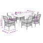vidaXL Set comedor jardín 7 pzas y cojines ratán sintético gris claro vidaXL Set comedor jardín 7 pzas y cojines ratán sintético gris claro