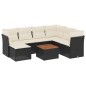 vidaXL Set de sofás de jardín 8 piezas y cojines ratán sintético negro vidaXL Set de sofás de jardín 8 piezas y cojines ratán sintético negro