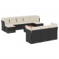 vidaXL Set de sofás de jardín 11 pzas y cojines ratán sintético negro vidaXL Set de sofás de jardín 11 pzas y cojines ratán sintético negro