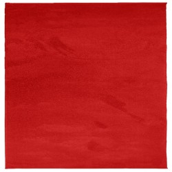 vidaXL Alfombra de pelo corto OVIEDO rojo 120x120 cm