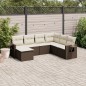 vidaXL Juego de sofás de jardín 7 piezas con cojines ratán PE marrón vidaXL Juego de sofás de jardín 7 piezas con cojines ratán PE marrón