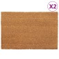 vidaXL Felpudos 2 unidades fibra de coco natural 40x60 cm vidaXL Felpudos 2 unidades fibra de coco natural 40x60 cm