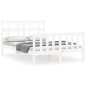 vidaXL Estructura de cama con cabecero madera maciza blanco 140x190 cm vidaXL Estructura de cama con cabecero madera maciza blanco 140x190 cm